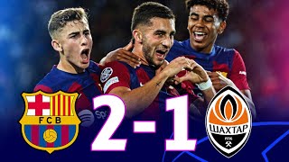 Barcelona vs Shakhtar Donetsk 21 Champions League Group Stage 2324  MATCH REVIEW [upl. by Nonnag]