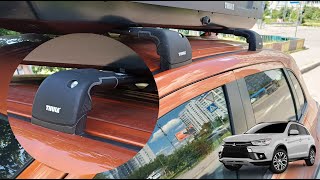 Roof rack bar Mitsubishi ASX  Outlender Sport Crossbars Installation [upl. by Leuamme701]