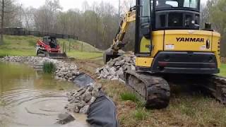 Repairing An Eroded Pond Dam [upl. by Aryam]