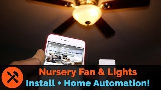 Smart Ceiling Fan Installation with Lutron Caseta Lights and Home Automation [upl. by Eirrab491]