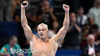 Martinenghi beats Fink Peaty in insane finish to 100m breaststroke  Paris Olympics  NBC Sports [upl. by Anagnos490]