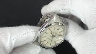 Rolex 16014 Datejust Silver Linen Dial 1979 [upl. by Etteraj90]