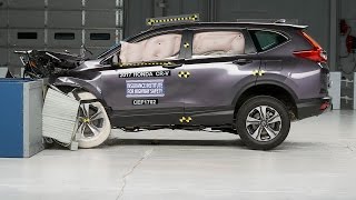 2017 Honda CRV original moderate overlap IIHS crash test [upl. by Ainesej187]