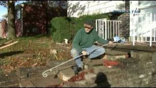 How to install a metal handrail in the ground [upl. by Noryahs]