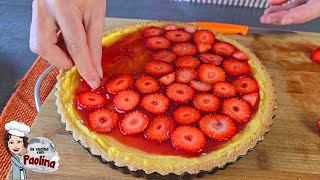 CROSTATA CON CREMA PASTICCERA E FRAGOLE🍓 Ricetta crostata di fragole con crema al limone [upl. by Hertzfeld246]