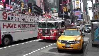 FDNY Responding to a call at Times Square HD [upl. by Akimihs]