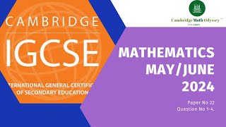 IGCSE Mathematics Mayjune 2024 Paper 22  Q 59 [upl. by Adiuqram97]