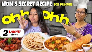 Eating MOMs SECRET Recipe for 24 Hours  Mothers Day Special💛 [upl. by Pietrek]