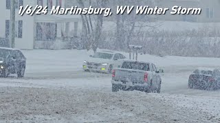 01062024 Martinsburg West Virginia  Winter Storm  Heavy Snow  i81 Shots  People Out [upl. by Phillips]