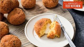 How to Make Crispy Fried Risotto Balls Arancini  Julia At Home S5 E4 [upl. by Gnoh844]