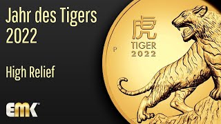 Australian Lunar Series III  Jahr des Tigers  2022  1 Oz Gold  Polierte Platte  High Relief [upl. by Wallack]