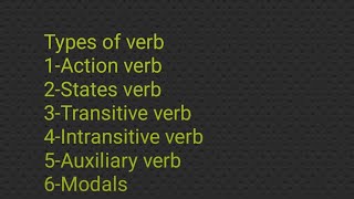 Verb types  Action States transitive amp Auxiliary amp Modals [upl. by Annairba]