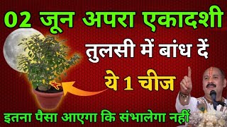 02 जून अपरा एकादशी की रात तुलसी मे चुपचाप बांध देना ये 1 छोटी सी चीज पूरी साल होती रहेगी धन की वर्षा [upl. by Ardnuahs]