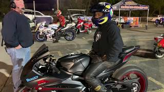 STUPID FAST STOCK WHEELBASE GSXR 1000s BATTLE IN FIRST HTP SUPER STOCK FINAL [upl. by Elleuqar]