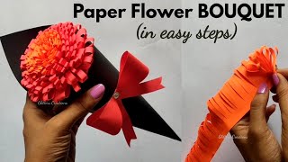 DIY Paper Flower BOUQUET Birthday gift ideasUnique Flower Bouquet Homemade Craft ideasCute [upl. by Odnomra]