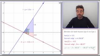 Hoe bereken je de hoek tussen twee lijnen [upl. by Annail]