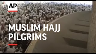 Muslim hajj pilgrims perform devil stoning ritual [upl. by Naghem719]