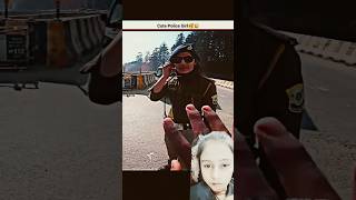 Cute Police Girl🥰 Reaction😜 Wait for end🥵 shorts motovlog youtubeshorts rider [upl. by Esinet]