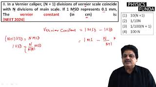 In a Vernier caliper N  1 divisions of vernier scale coincide with N divisions of main scale [upl. by Donela]