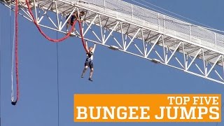 TOP FIVE BUNGEE JUMPS  PEOPLE ARE AWESOME [upl. by Ednargel]