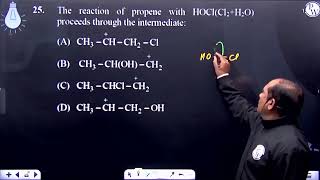 The reaction of propene with HOClCl2H2O proceeds through the intermediate [upl. by Eiliak]