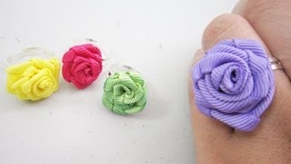 Mini Fashion DIY  How to make ribbon rose rings  EP  simplekidscrafts  simplekidscrafts [upl. by Anrev]