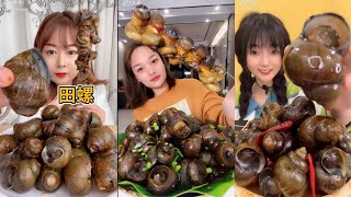 SEA SNAIL EATING 🐌  ASMR  EATING SOUNDS  MUKBANG COMPILATION 41 [upl. by Sikorski]