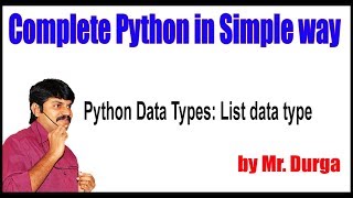 Fundamental Data Types  Python Data Types List data type  by Durga sir [upl. by Albur953]