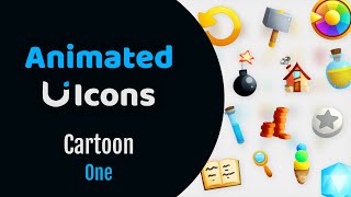 Animated Icons  Cartoon One  UI Icons Pack for DoozyUI  Unity [upl. by Dorry896]