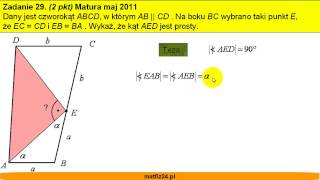 Matura z matematyki 2011  zad 29  Kąt prosty dowód  Matfiz24pl [upl. by Ertemed]