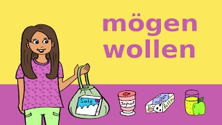 Deutsche Modalverben lernen mögen möchten amp wollen  Essen amp Trinken – Learn German Modal Verbs [upl. by Hullda]