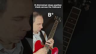 B diminished triads in close position across the fretboard guitar guitarpractice jazz chords [upl. by Silvano]