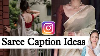 Saree Caption Ideas For Instagram amp Facebook  Aesthetic Saree Caption Ideas for farewell  Saree [upl. by Madlin658]