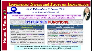 IMPORTANT NOTES and FACTS on IMMUNOLGY  CYTOKINE FUNCTIONS [upl. by Aneeras]