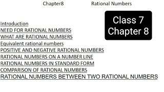 Chapter 8 class 7 mathsrational numbers [upl. by Leveridge]