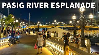 Pasig River Esplanade Update  River Cruise Relaxing Walking Tour [upl. by Bac807]