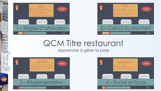 QCM gestion paie 13 questions titres restaurants [upl. by Livvi]