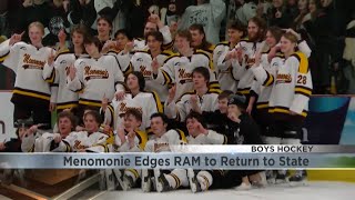 Menomonie hockey edges RAM to return to state [upl. by Mayer]