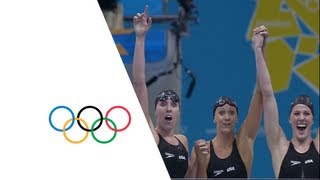 USA Set New Womens 4 x 200m Freestyle Relay Olympic Record  London 2012 Olympics [upl. by Laurene]