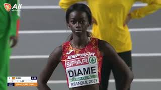 Fatima Diame Spain Long Jump  European Indoor 2023 Qualifying Round [upl. by Werbel]