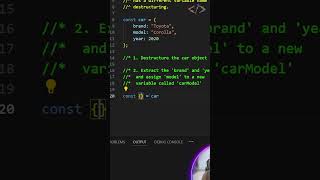 🔍 Destructure Object in JavaScript 📦 [upl. by Hal]