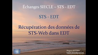 Récupération des données de STS dans EDT [upl. by Lanoil]