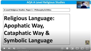 RELIGIOUS LANGUAGE VIA NEGATIVA VIA POSITIVA amp SYMBOL A LEVEL RELIGIOUS STUDIES [upl. by Cline]