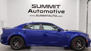 2021 DODGE CHARGER HELLCAT REDEYE RED EYE WIDEBODY INDIGO BLUE 797 HORSEPOWER WALK AROUND REVIEW [upl. by Sephira]