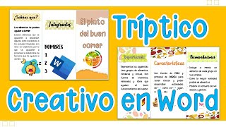 TRIPTICO DESDE WORD  TRIPTICO CREATIVO [upl. by Aeneg]