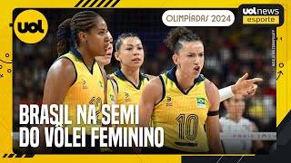 OLIMPÍADAS 2024 VÔLEI FEMININO DO BRASIL SEGUE SEM PERDER SETS E ESTÁ NA SEMIFINAL EM PARIS [upl. by Dania353]