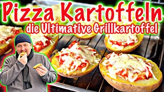 Pizza Kartoffeln die beste Grill Kartoffel als Beilage  The BBQ BEAR [upl. by Hsital405]