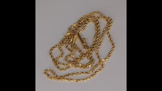 14K Yellow Gold Rope Chain 20quot [upl. by Brottman755]