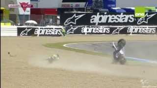 Valentino Rossi Crash Jerez Q2 04 May 2013 [upl. by Esinwahs464]