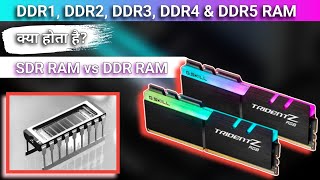 What is DDR RAM Difference between DDR1 DDR2 DDR3 DDR4 amp DDR5 RAM SDR RAM [upl. by Katzman]